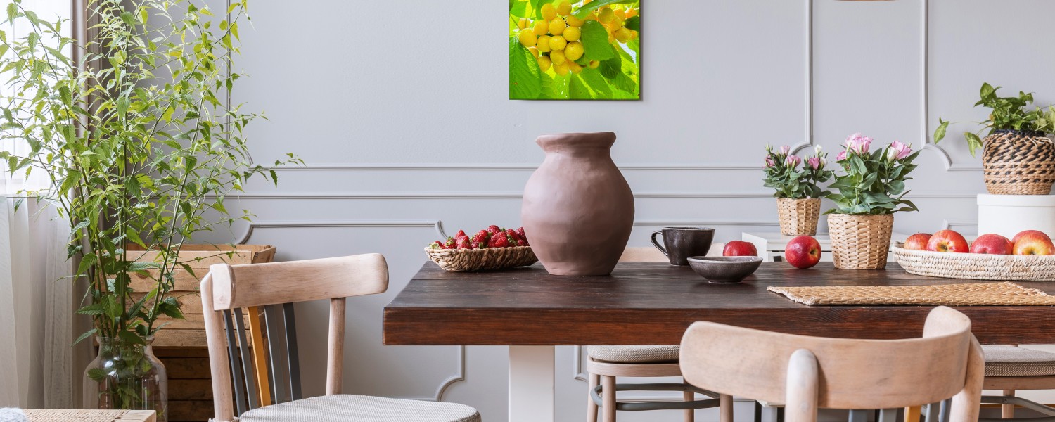 White Cherry Stillness Art Canvas. Wall Décor. 11X11 inch